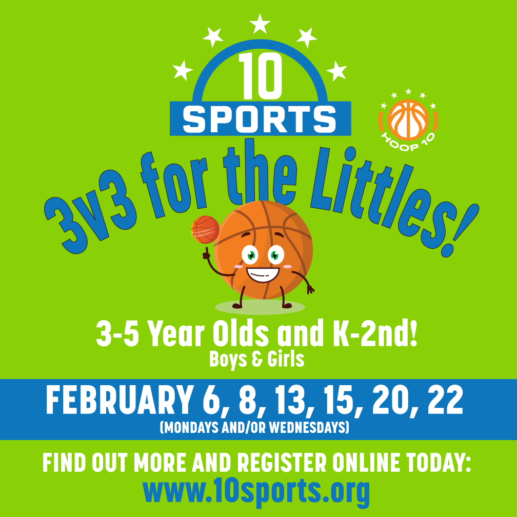 10 Sports 3v3 for 3-5 year olds and K-2nd