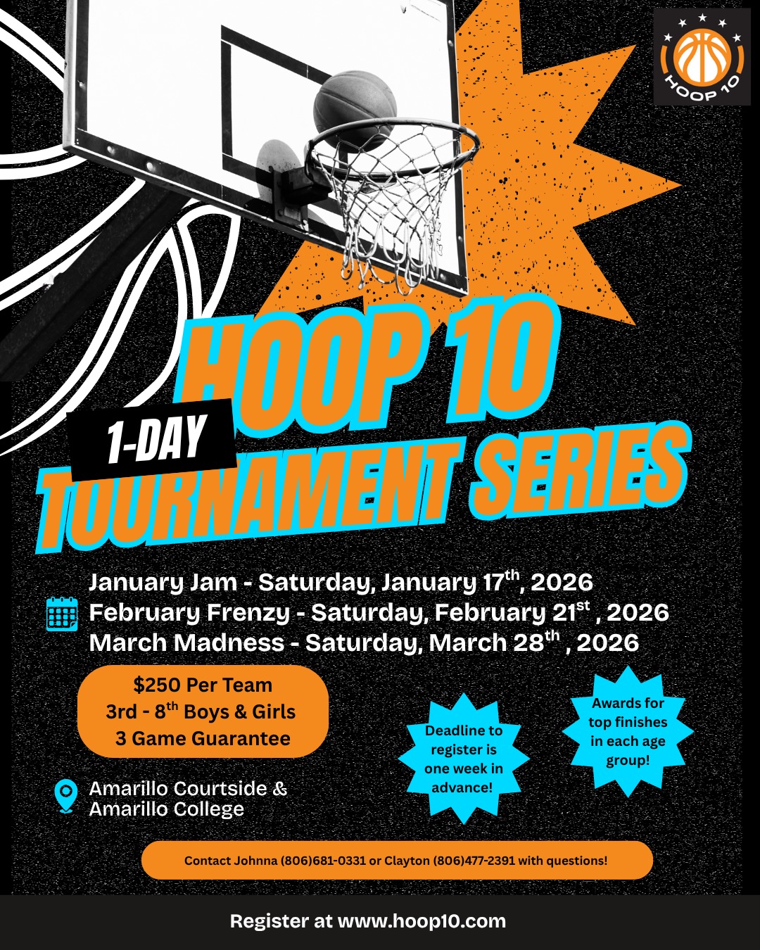 Black Orange Dynamic Illustrative Basketball Street Tournament Instagram Post - 1